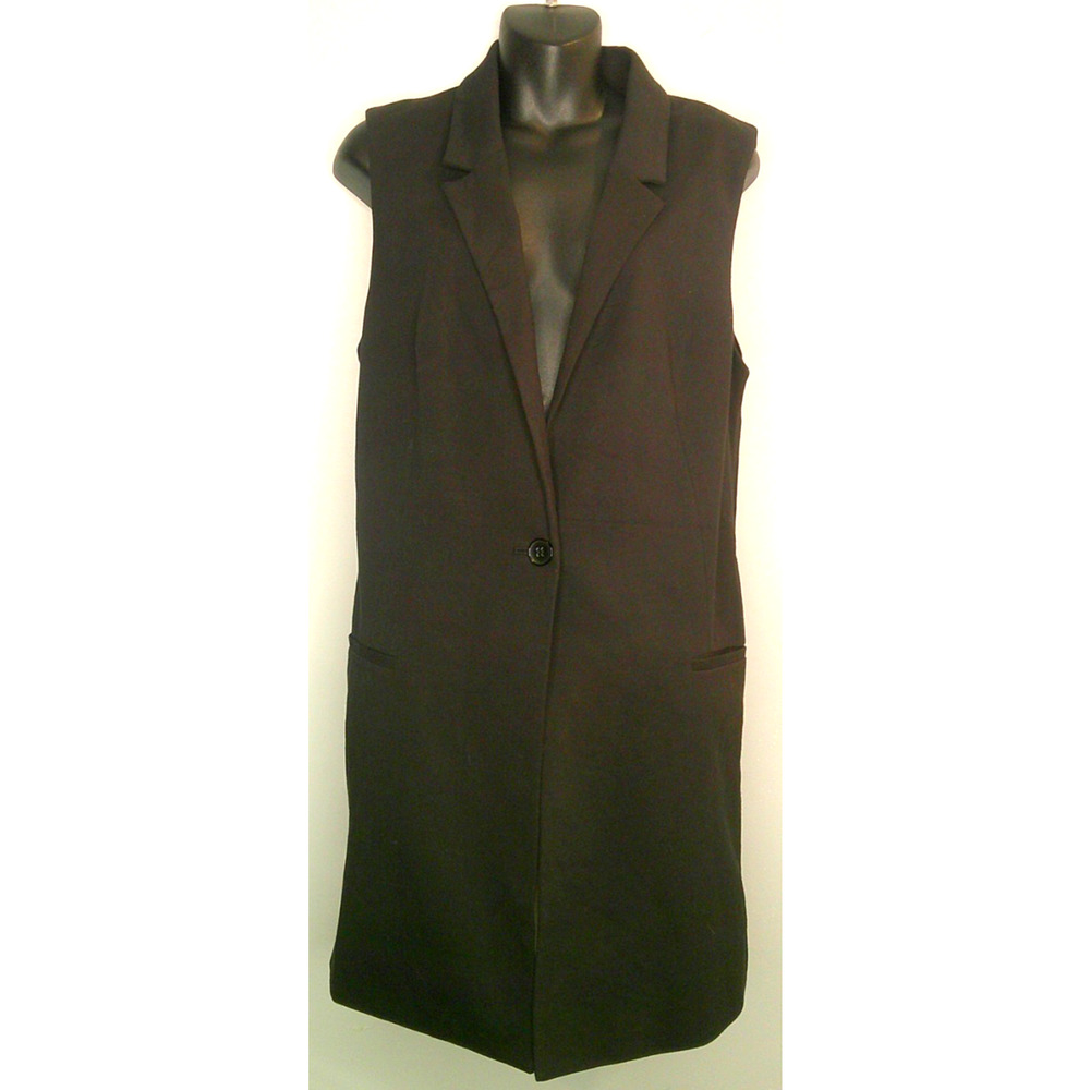 The Limited Black Button-down Women's Large Vest with Pockets Fall Closet Staple